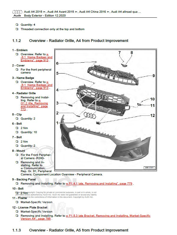 2016-2025 Audi A4 Service Manual - Complete Repair Guide & Maintenance Handbook