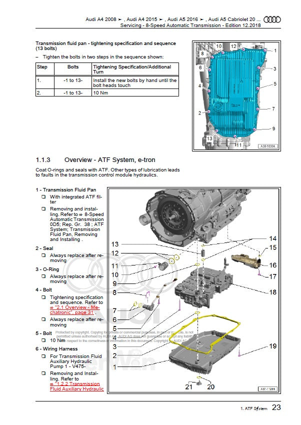 2018 Onwards Audi A7 Service Manual - Complete Repair Guide & Maintenance Handbook