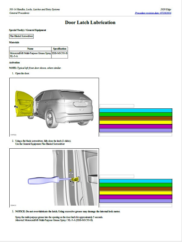 2018 to 2024 Ford Edge Service Manual