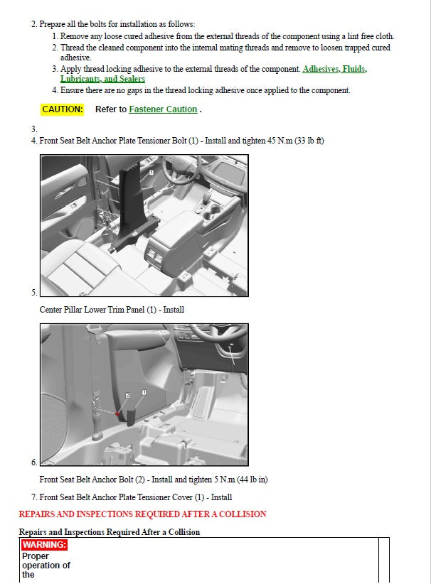 2019 to 2025 Cadillac XT4 Service Manual