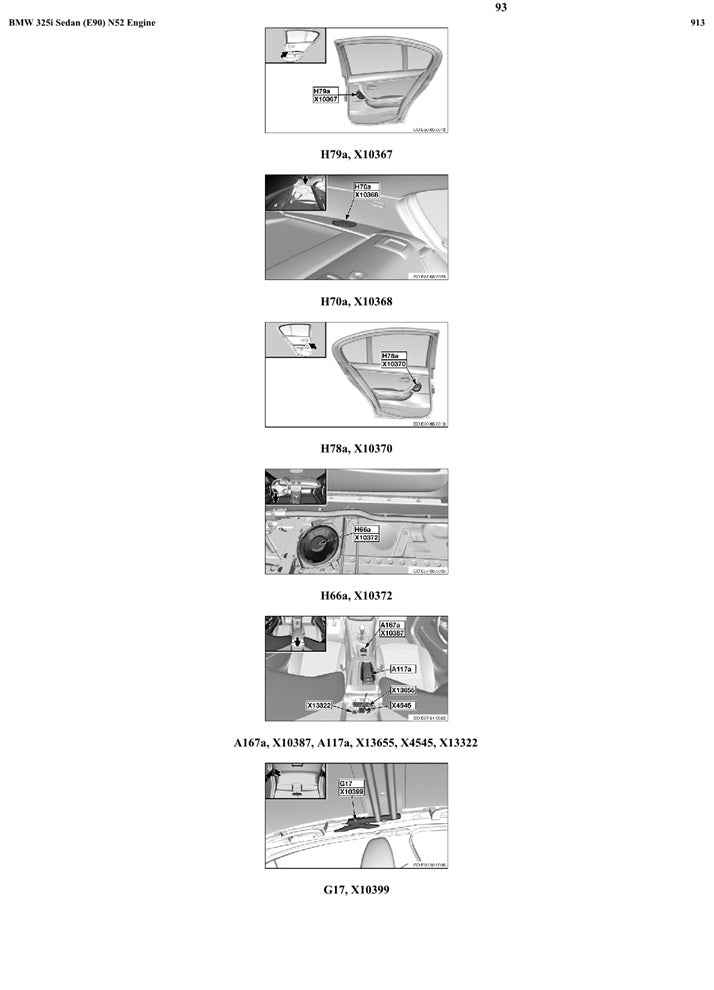 2005 to 2012 BMW 325i 3 Series E90 Service Manual