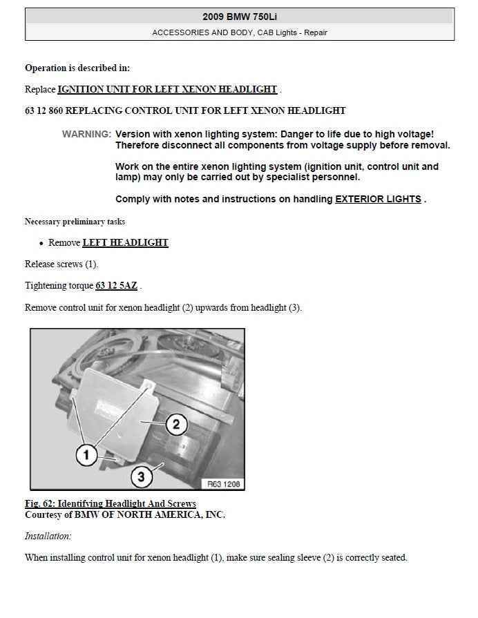 2008 to 2015 BMW 7 Series F02  Service Manual