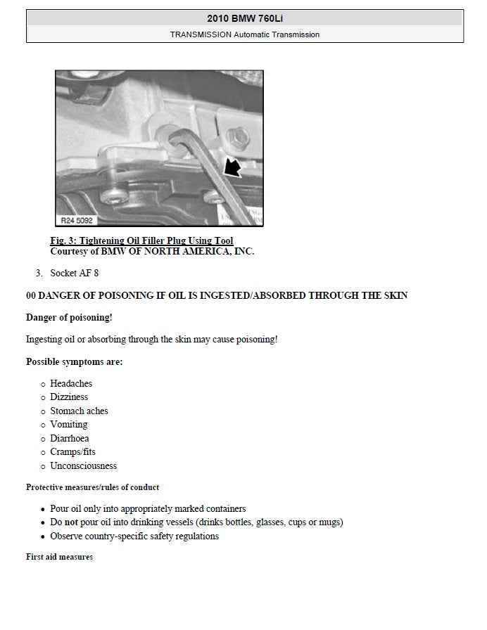 2008 to 2015 BMW 7 Series F02  Service Manual