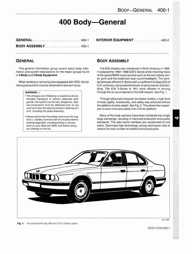 1989 to 1995 BMW 5 Series (E34) Service Manual