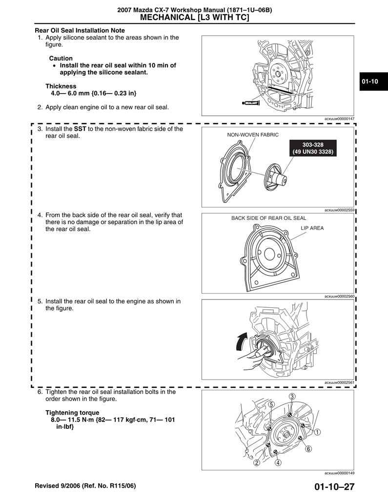 2006 to 2011 Mazda CX-7 CX7 Service Manual