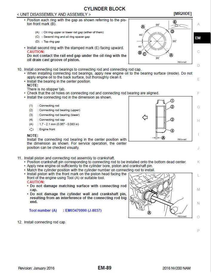 2009-2020 Nissan NV200 Van Service Manual