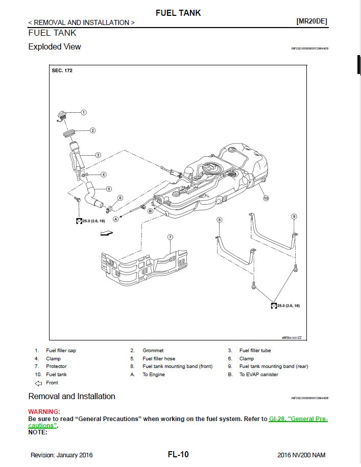 2009-2020 Nissan NV200 Van Service Manual