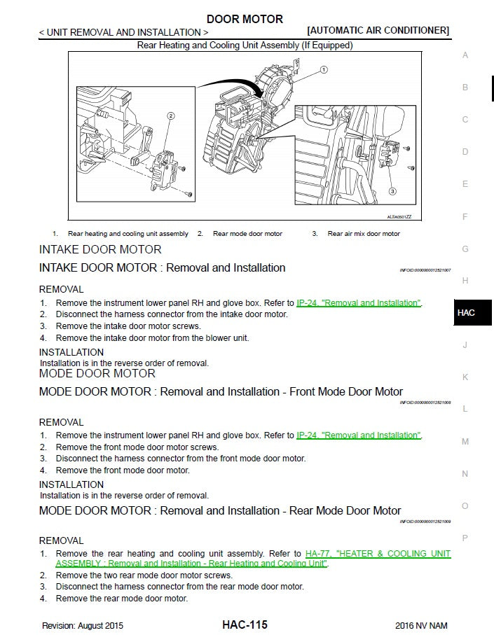 2012-2021 Nissan NV1500 NV 1500 Van Service Manual