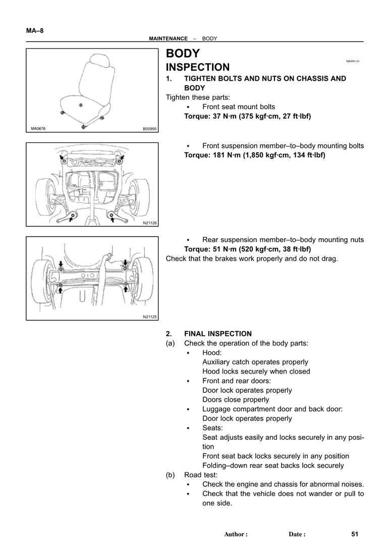 1996 to 2001 Toyota Camry Service Manual
