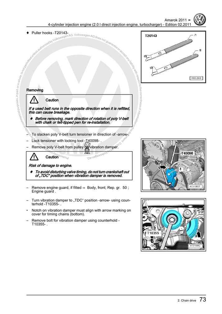 2010-2018 VW Volkswagen Amarok Pickup Truck Service Manual