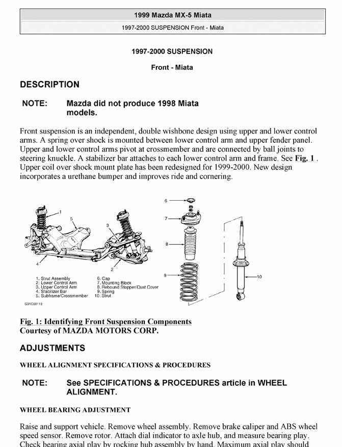 1989-1997 Eunos Roadster Service Manual