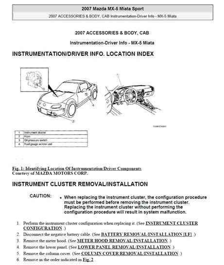 2005-2015 Mazda MX5 MX-5 Miata NC Service Manual